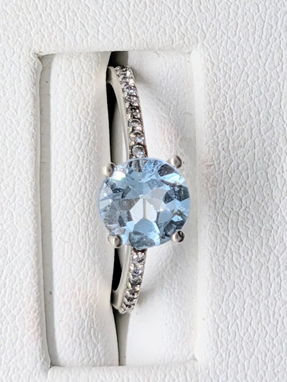 NEW Genuine Diamond and Blue Topaz Ring